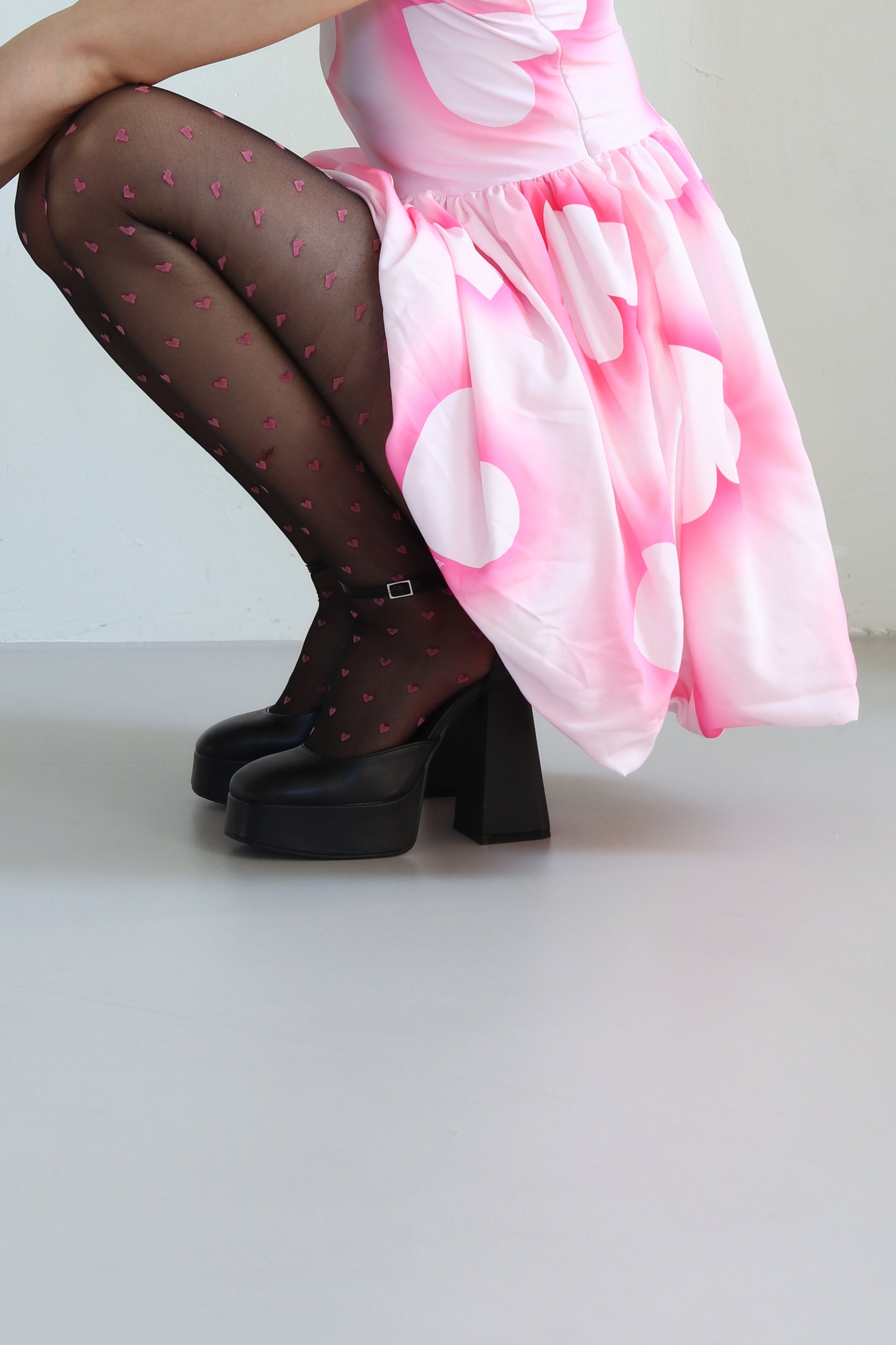 pink heart tights 20D