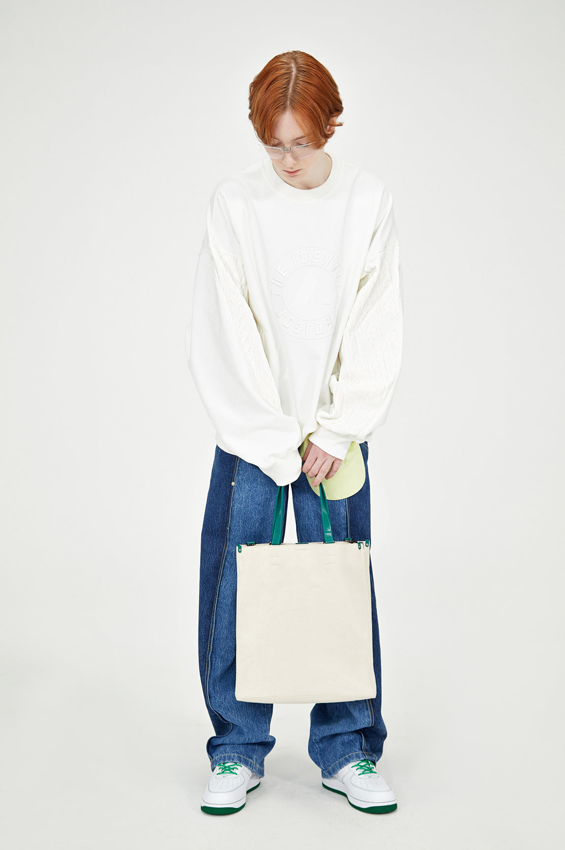 Cable knit embo sweatshirts (Whisper white)