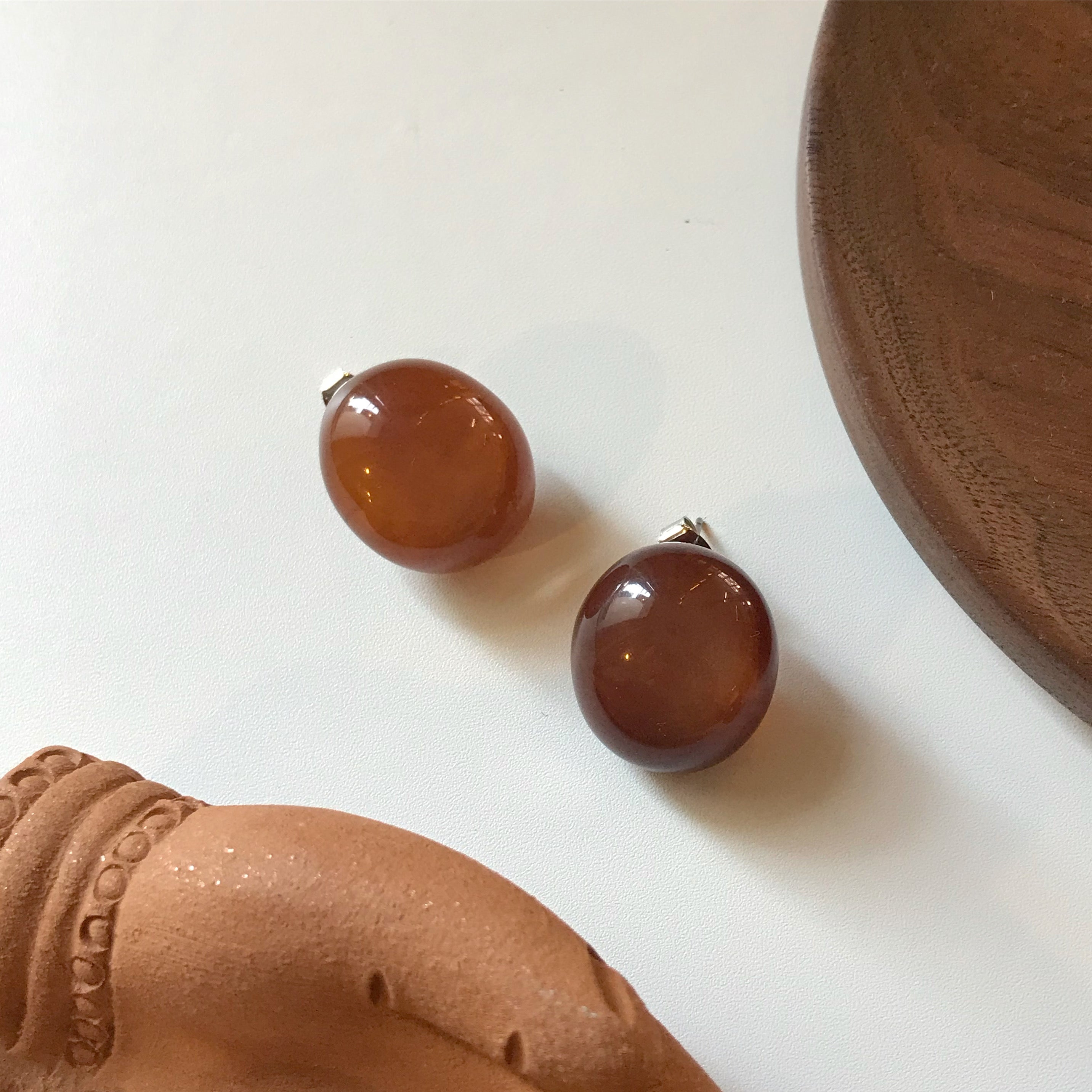 Formica Pebble earring  [Brown]