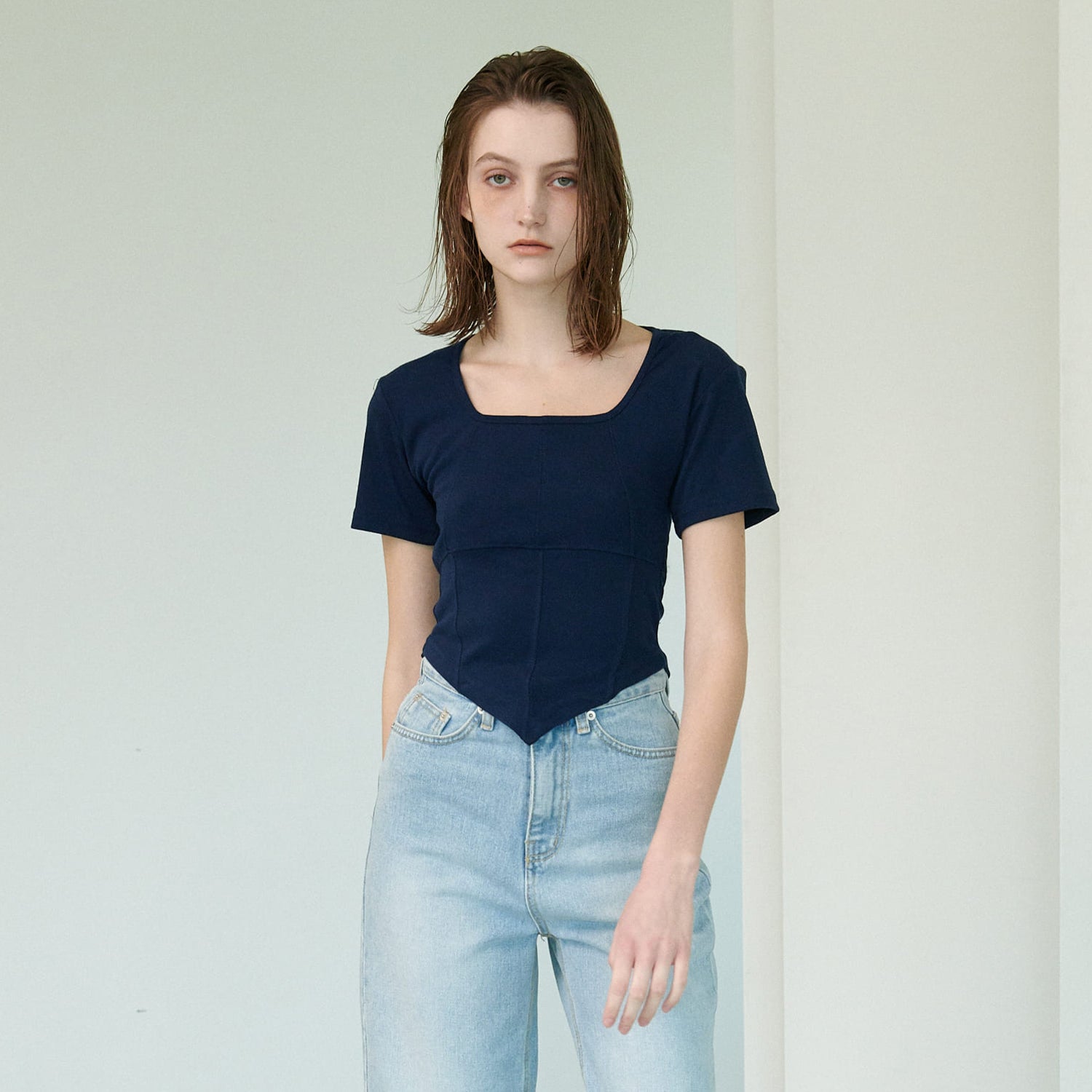 SQUARE T-SHIRT, NAVY