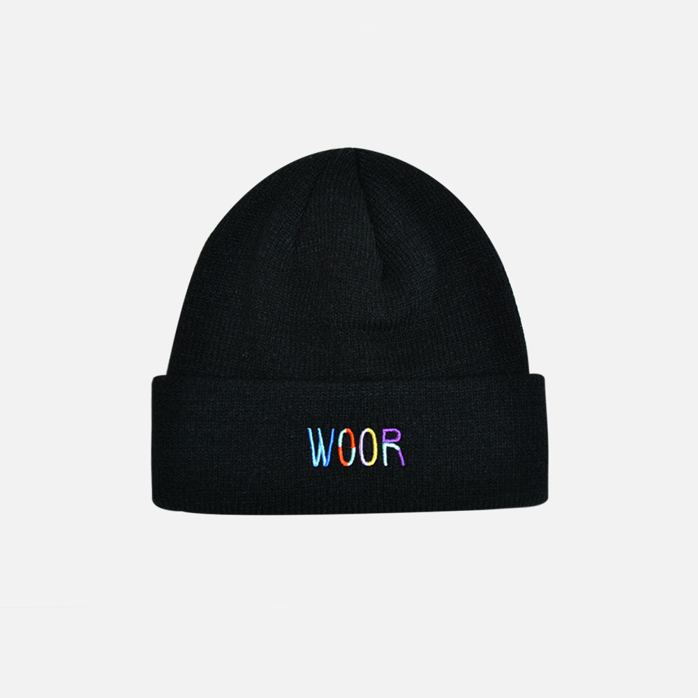 WOOR LONG CUFF BEANIE (BLACK)