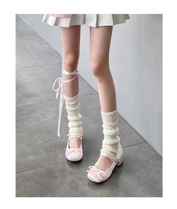 BALLET RIBBON LEG WARMER(CREAM)