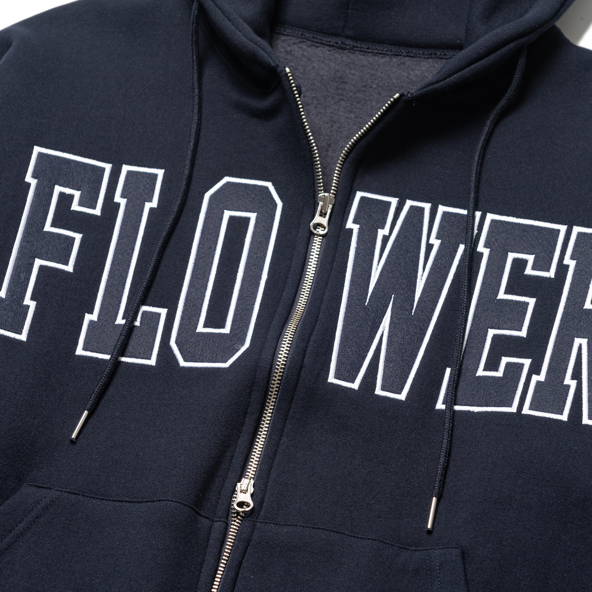 FLOWER ZIP UP HOOD(NAVY)