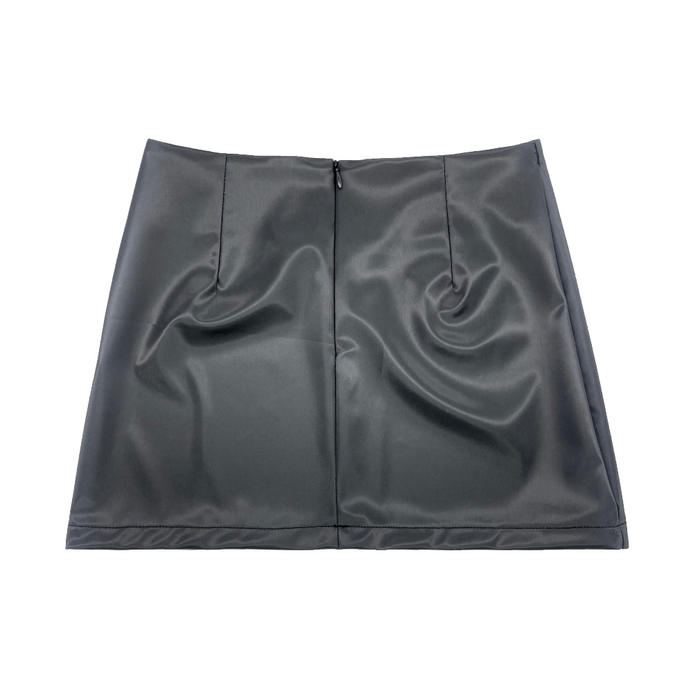 Matte leather chain mini skirts (2 Color)