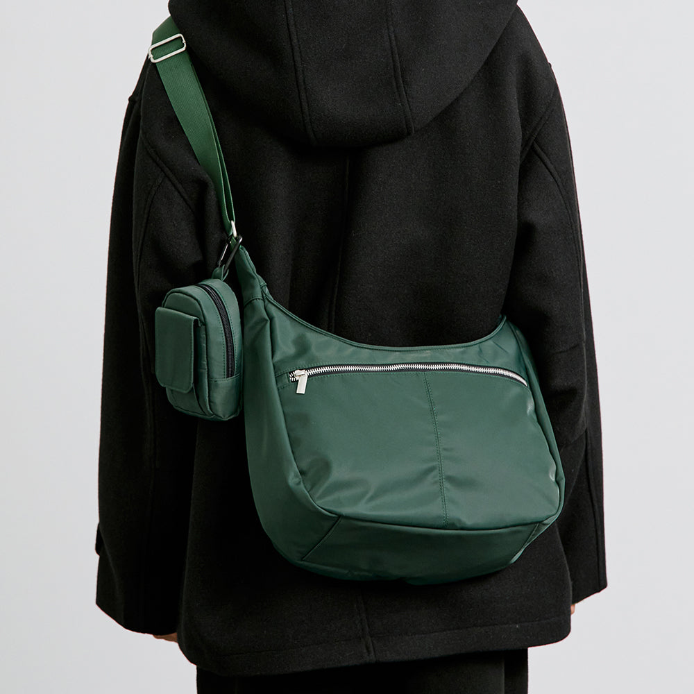 HIGORO NYLON UTILITY MESSENGER BAG GREEN