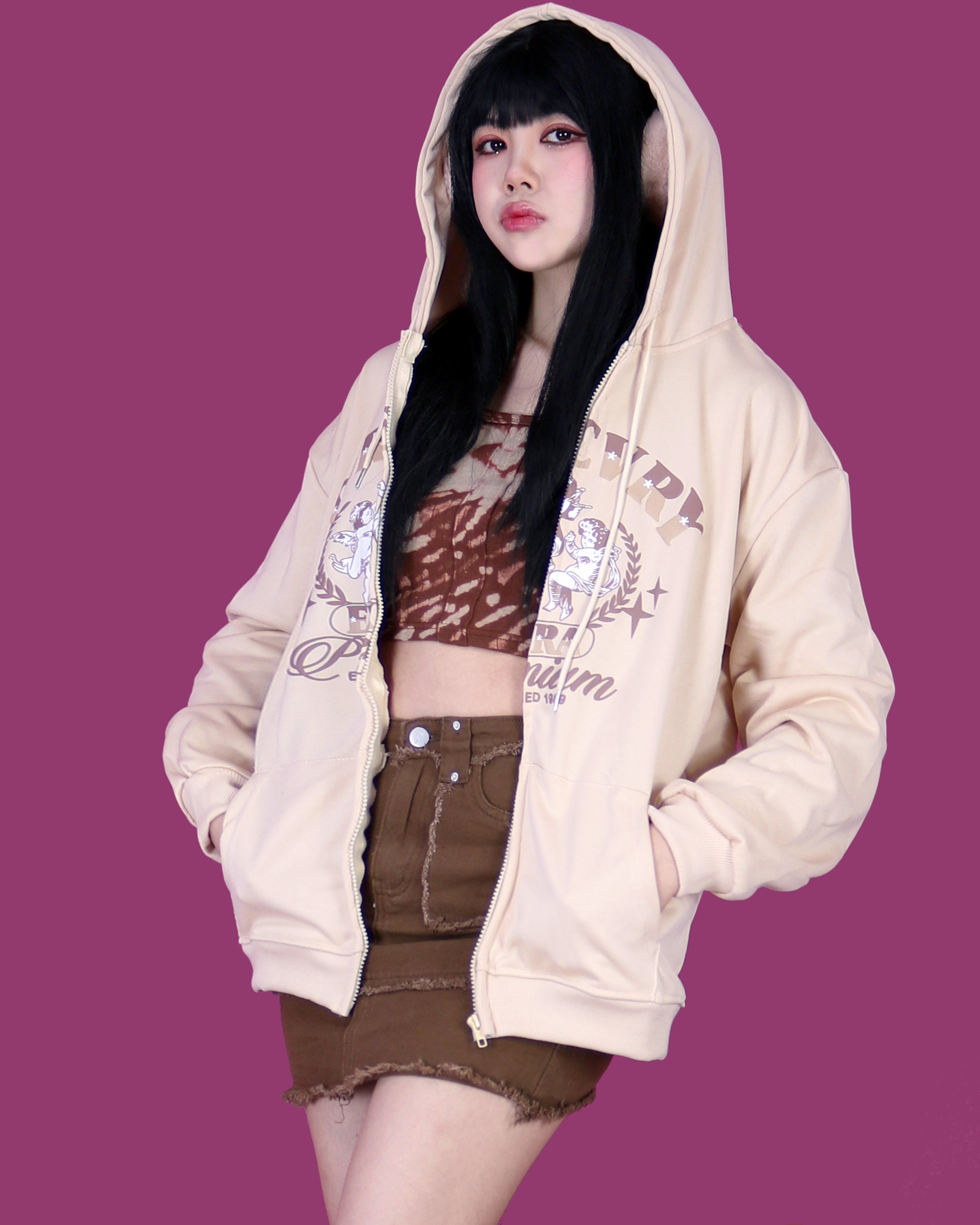 angel zip-up hood (2color)