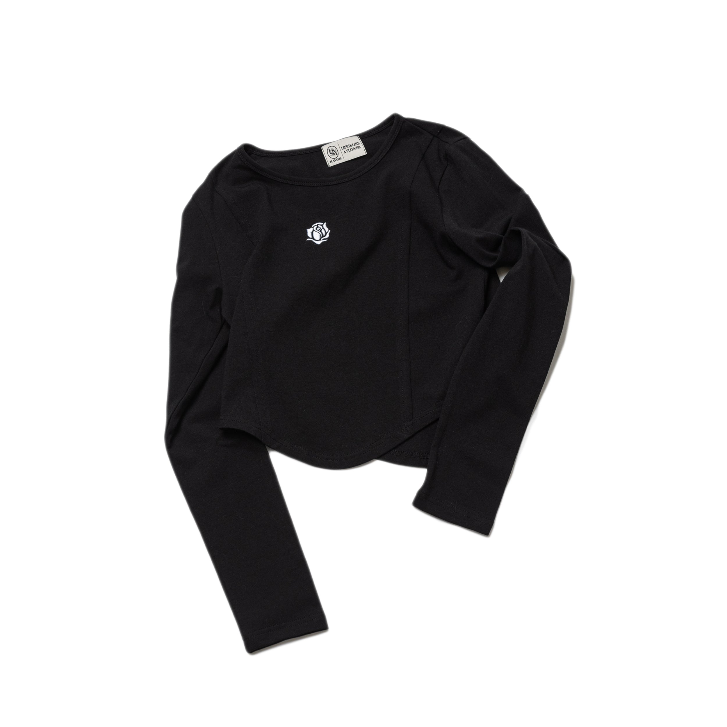 ROSE LINE L/S TEE(BLACK)