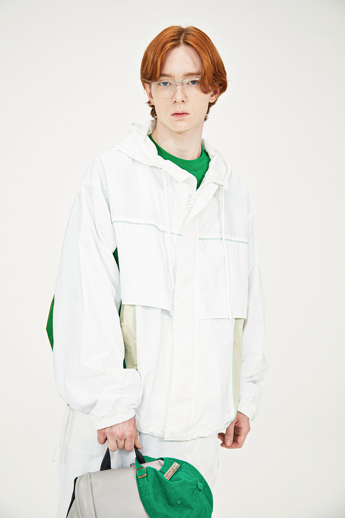 Geometry track jacket (Cloud white)