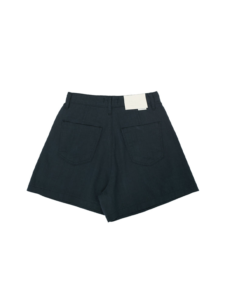 W1013 LINEN SHORT_NAVY