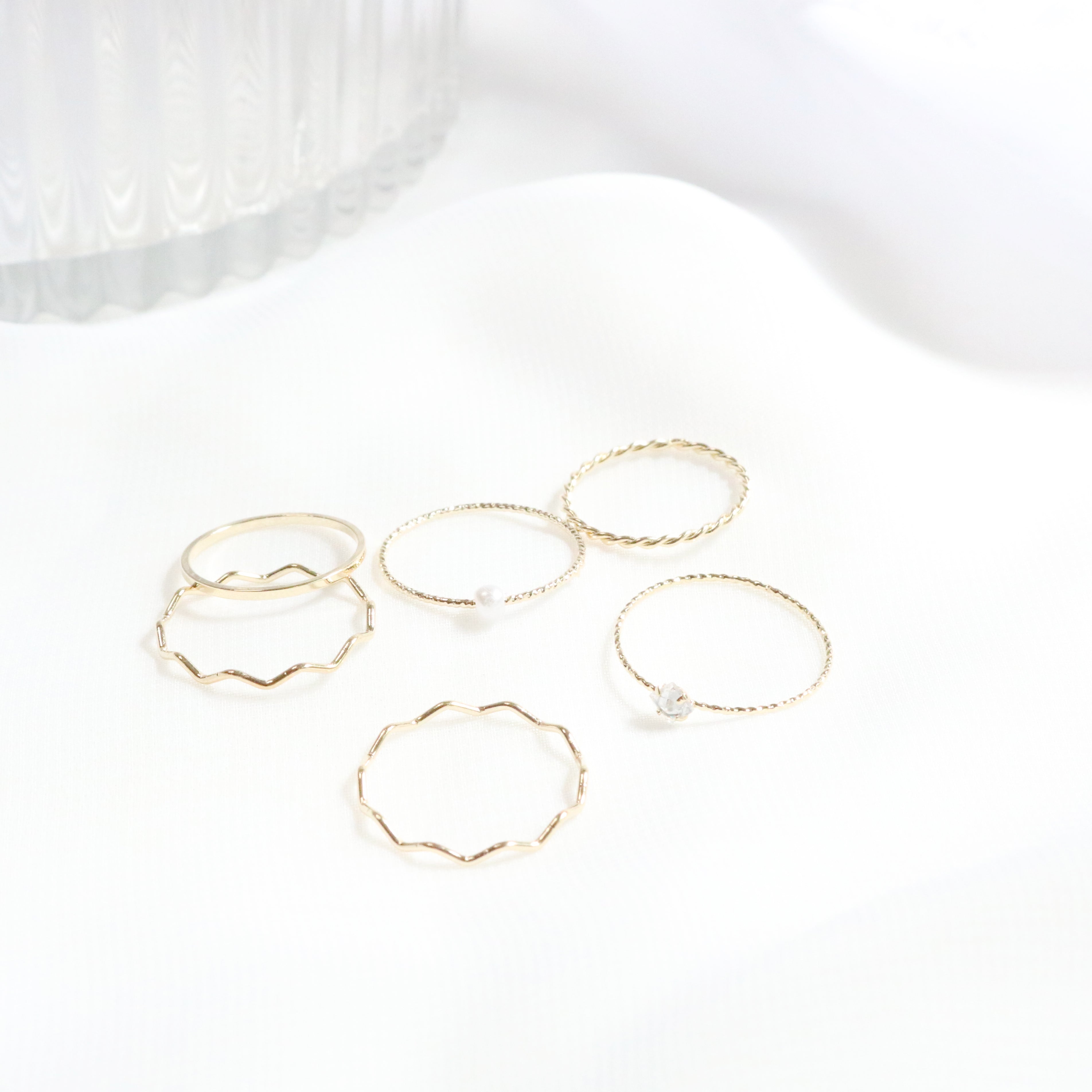 Daily layered ring 6 set (2 color)