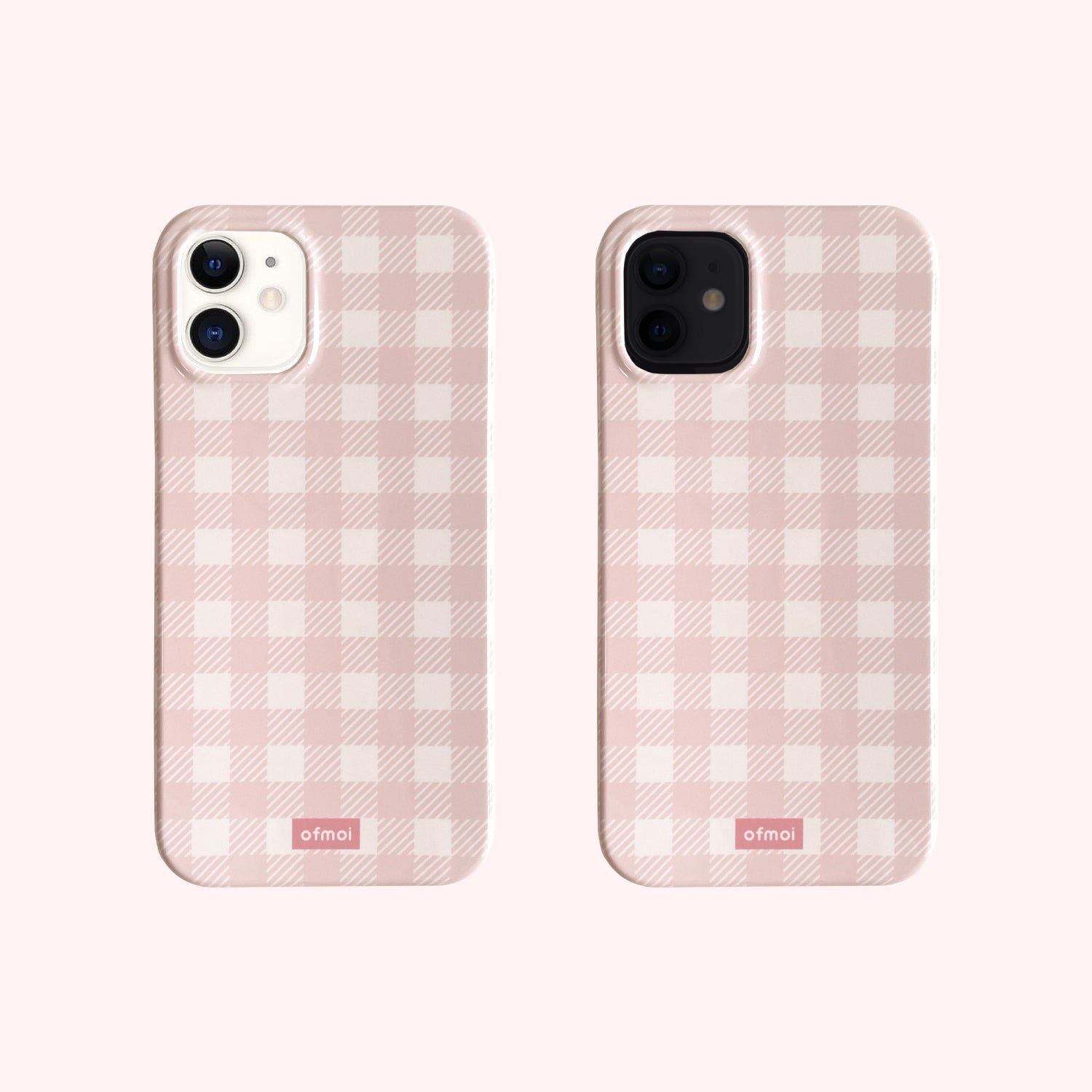 cotton candy check hard glossy phone case