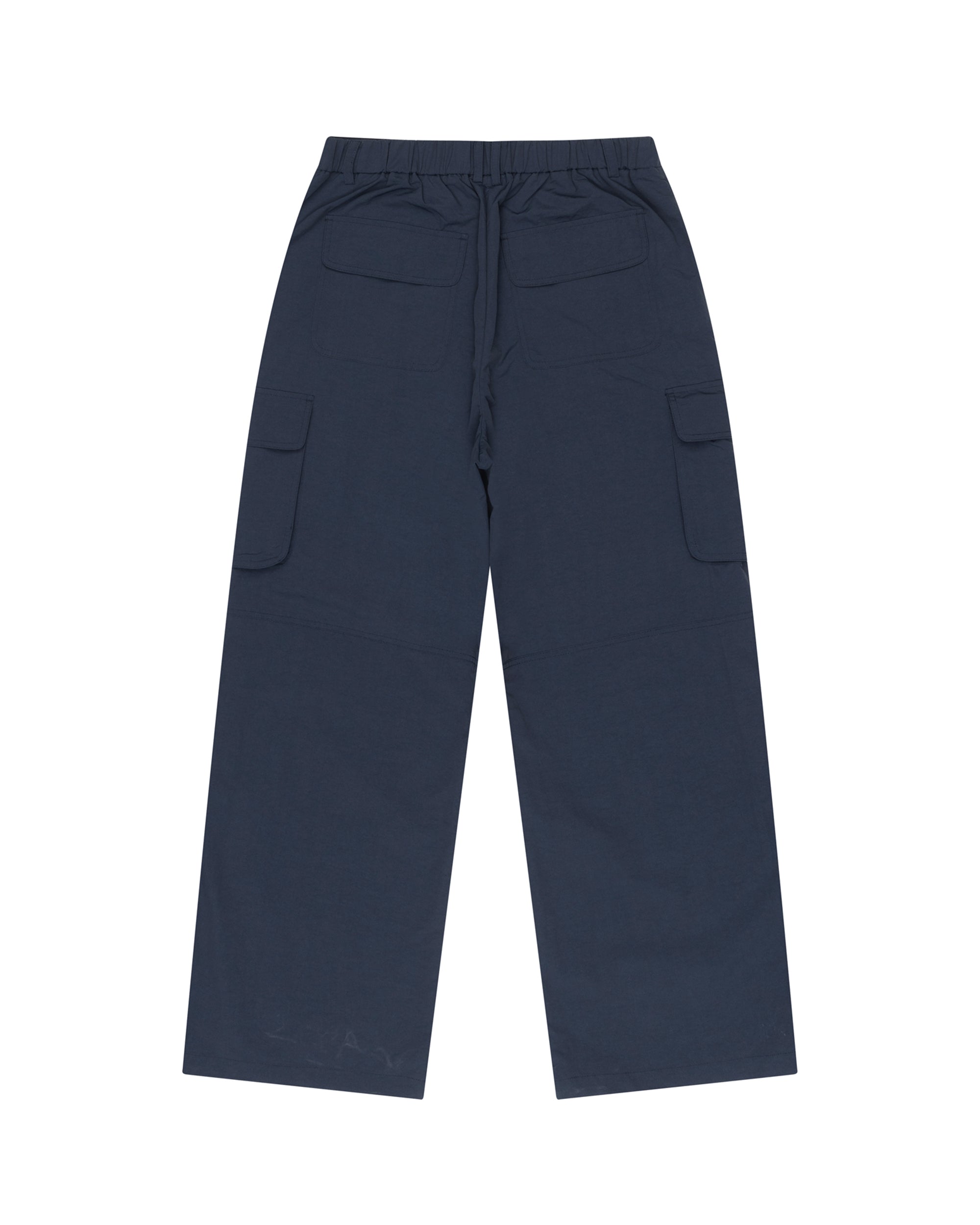 Stretched Knee Slit Cargo Pants (Navy)