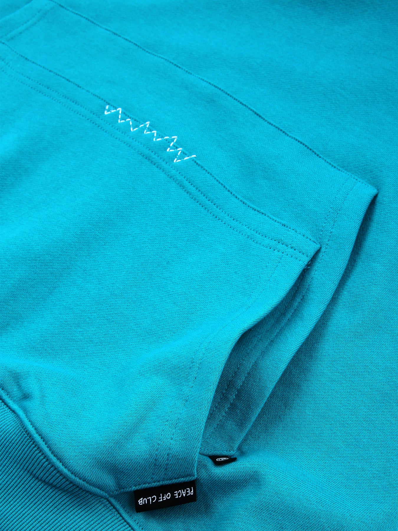 Double_Pocket Hooded Sweatshirt TURQUOISE