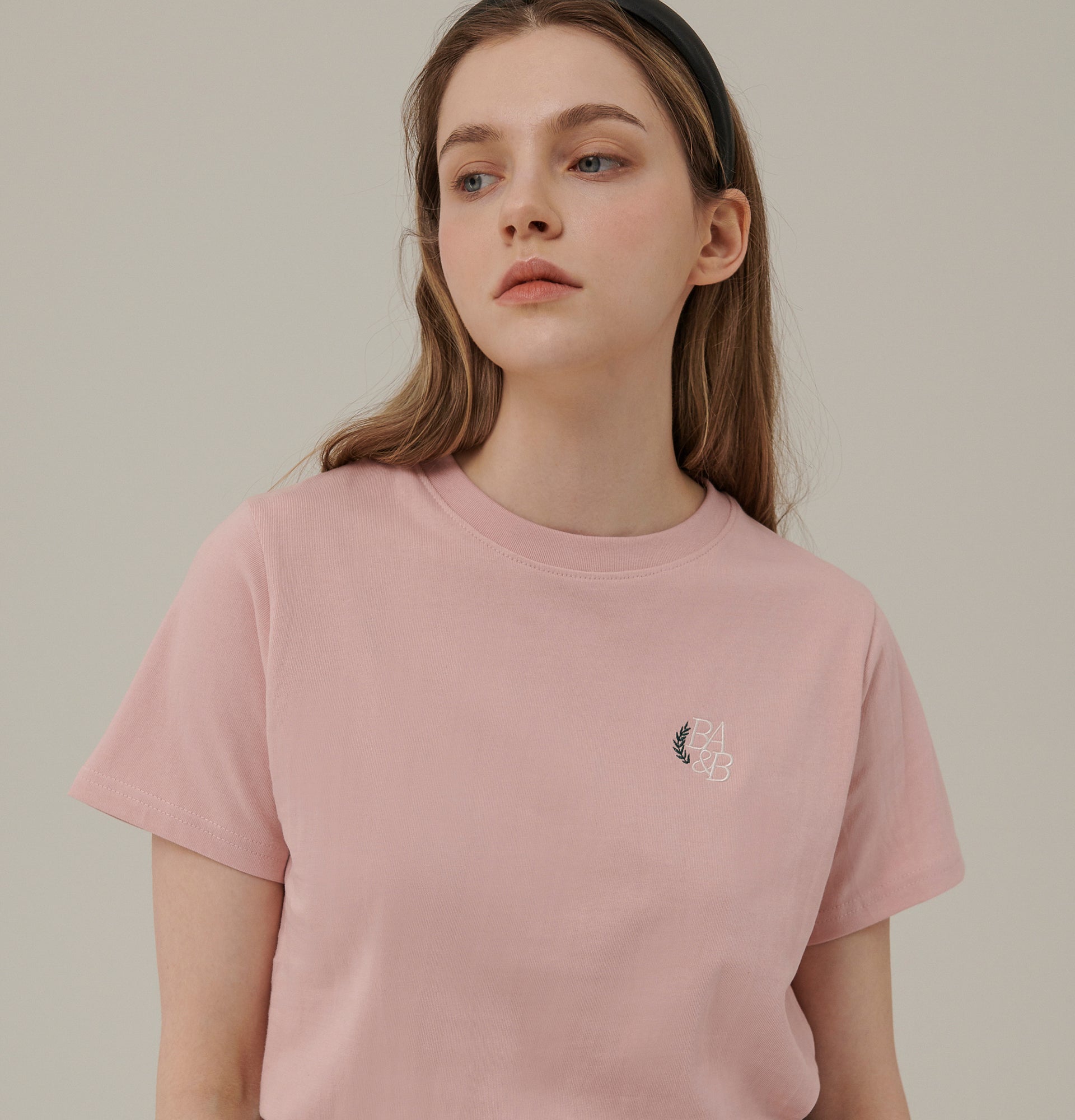 REGULAR FIT SMALL LOGO T-SHIRT_PINK