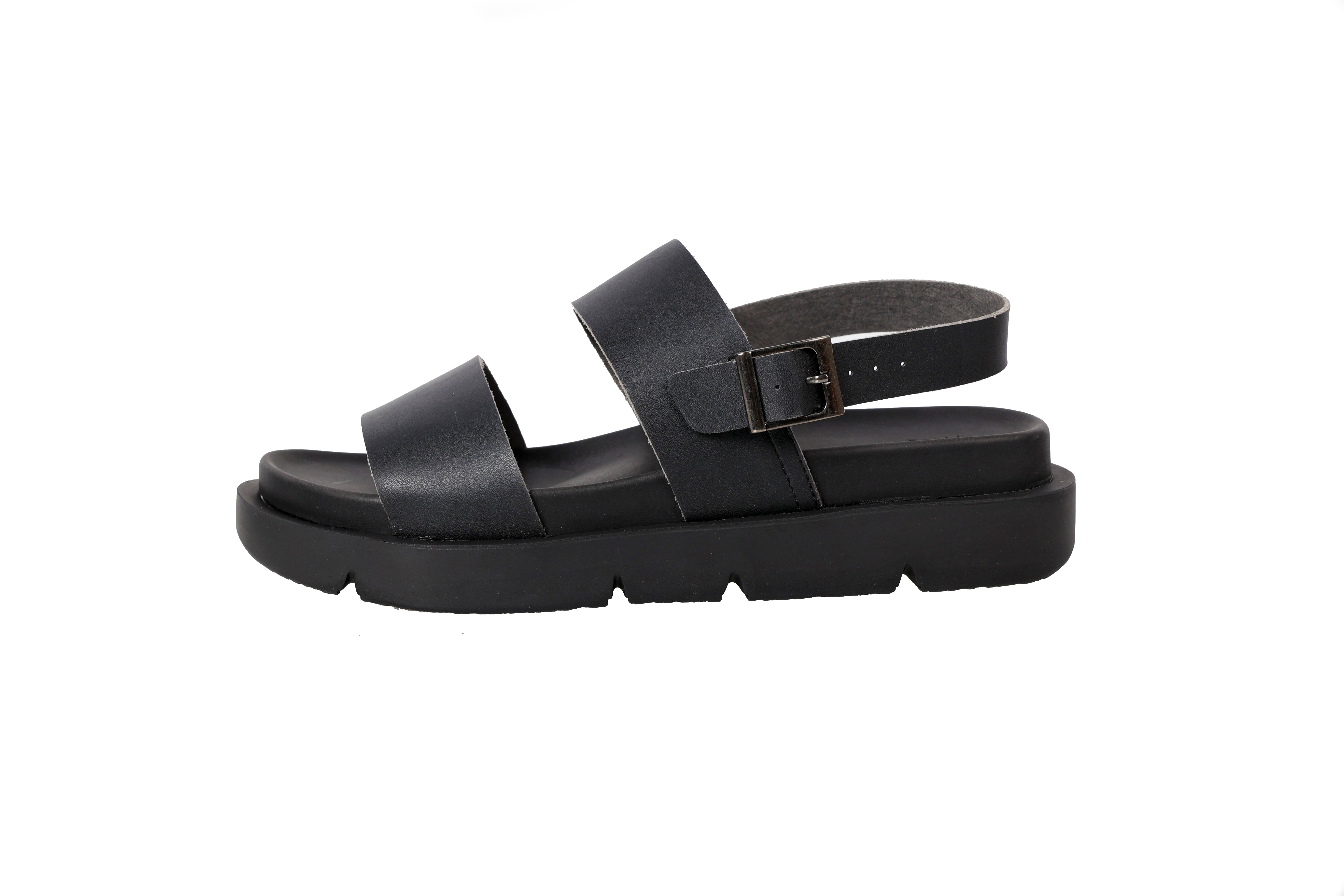 Santorini Sandals Leather Black 552