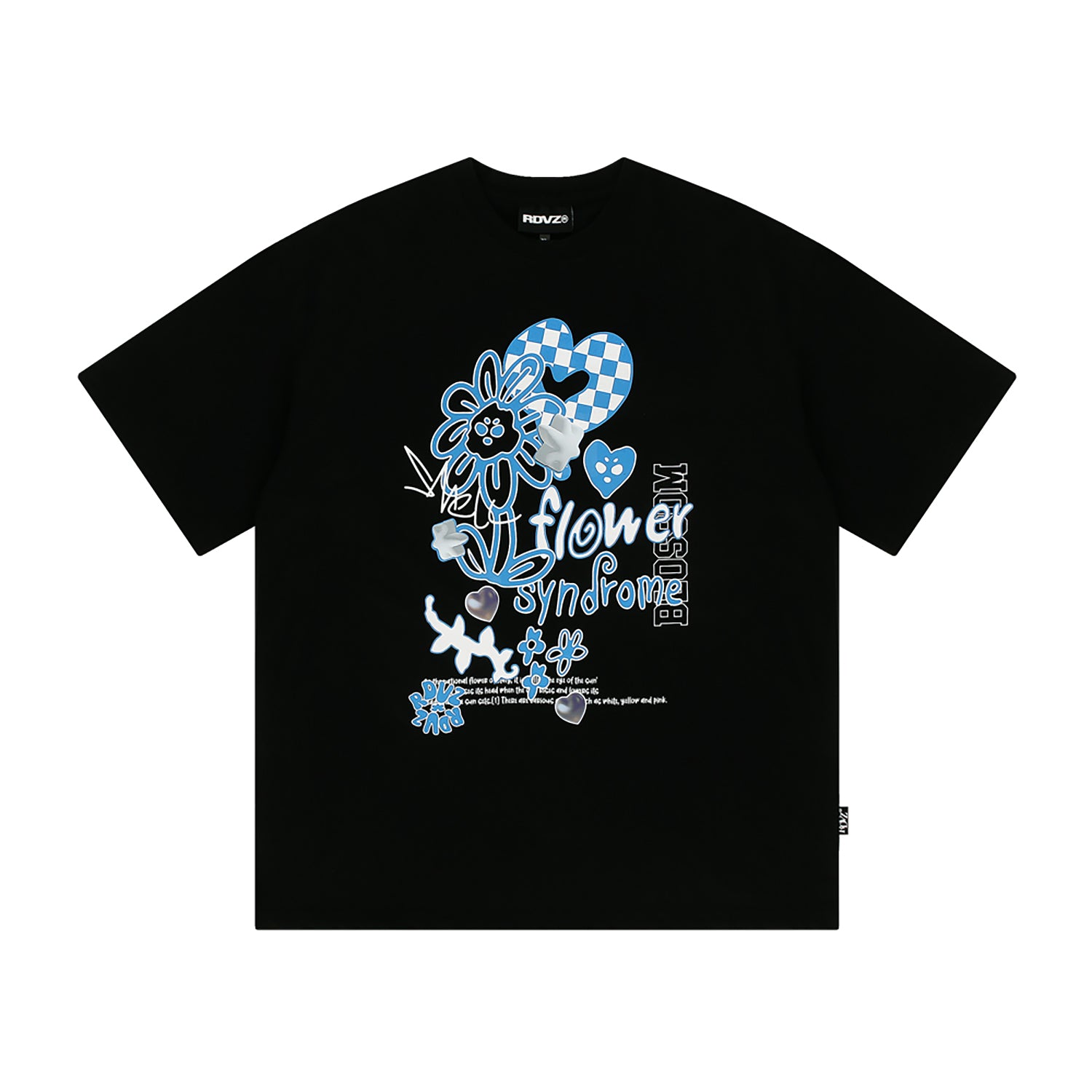 flower syndrome t-shirts -black