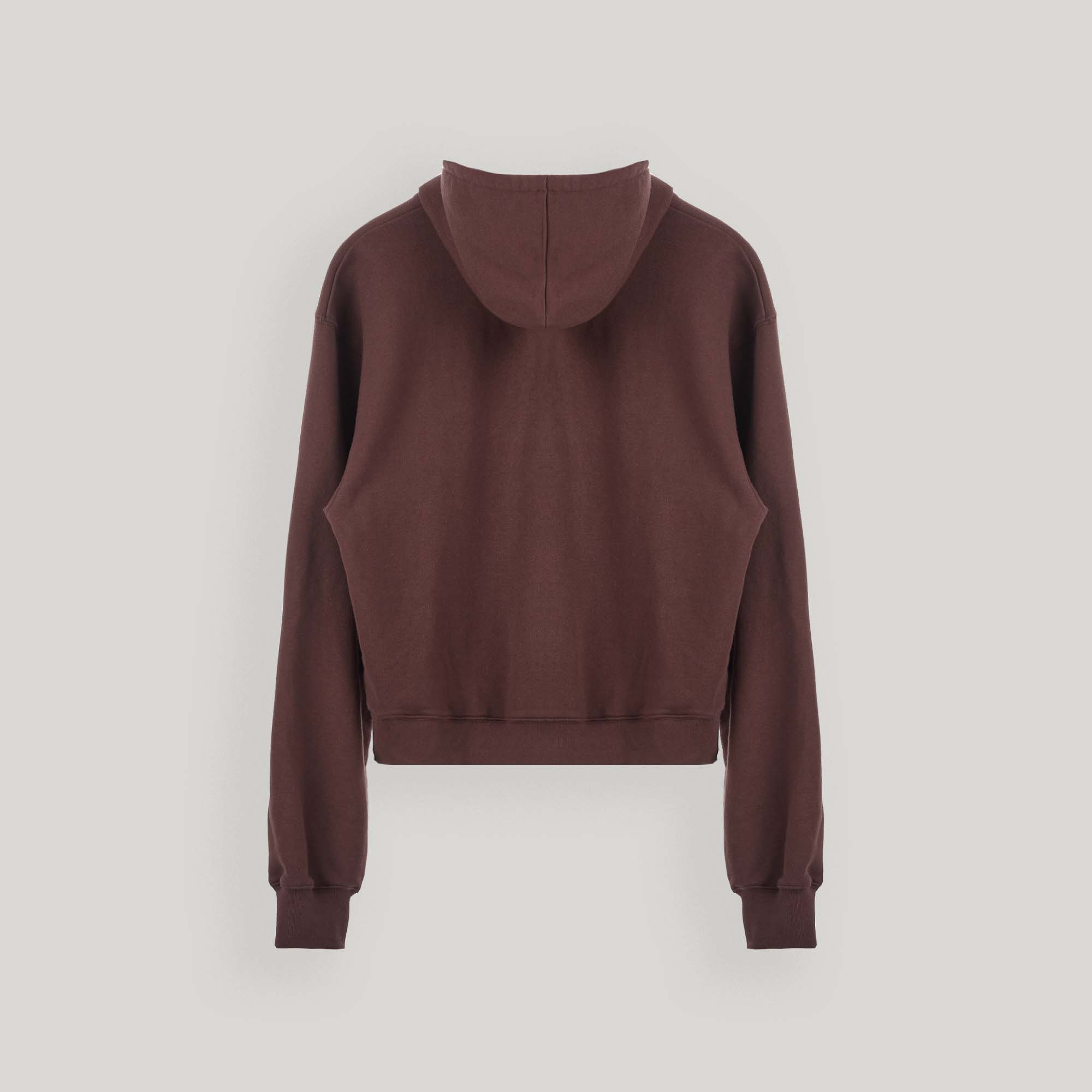 Brown Velvet Ribbon Hoodie Zip-up