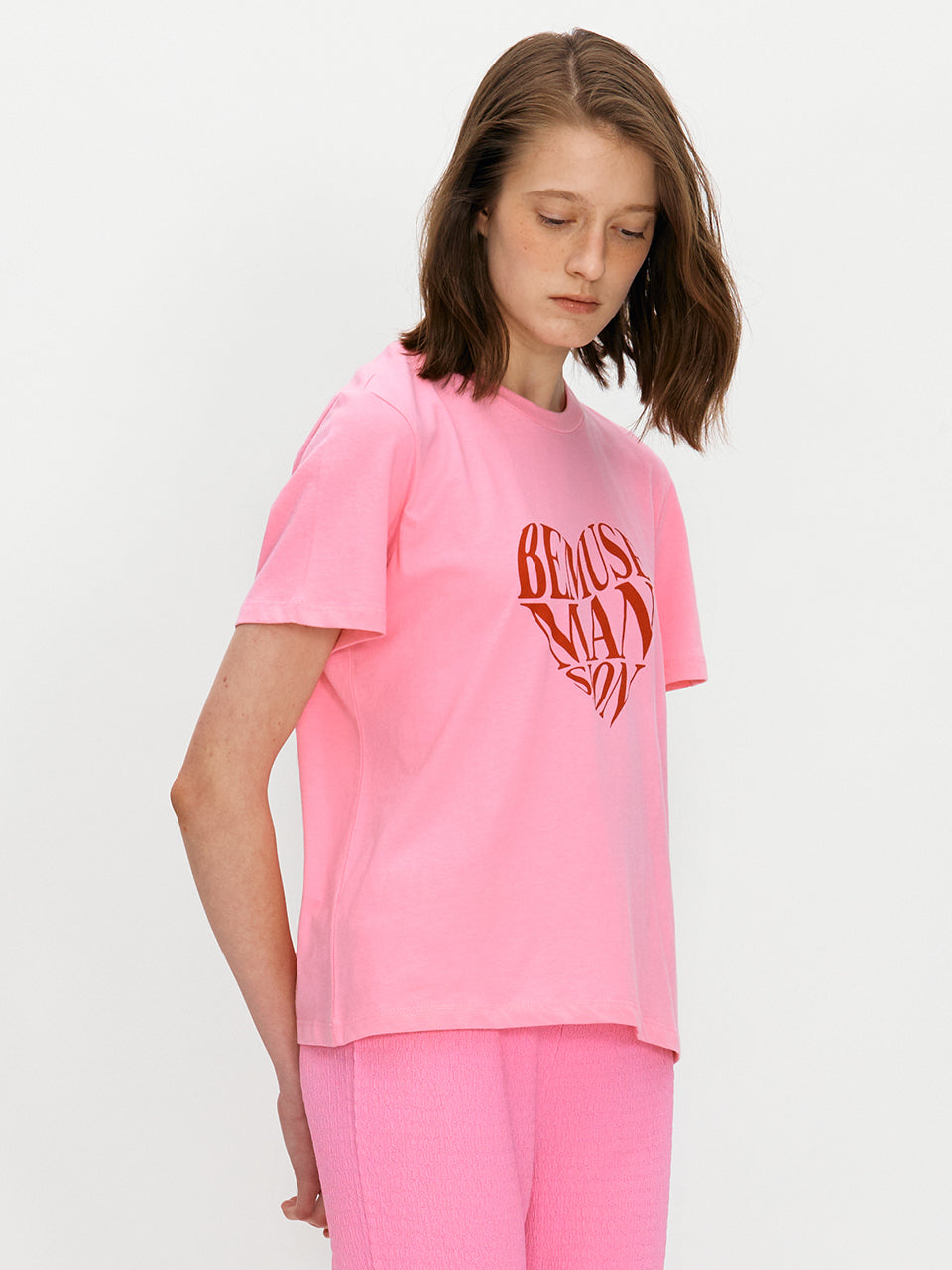 Bemuse heart tee - Baby pink