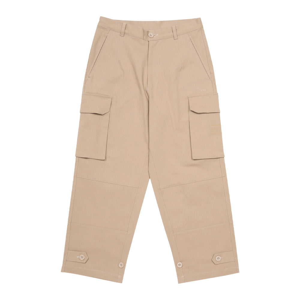 10's TWILL COTTON WIDE PARACHUTE PANTS BEIGE / BLACK