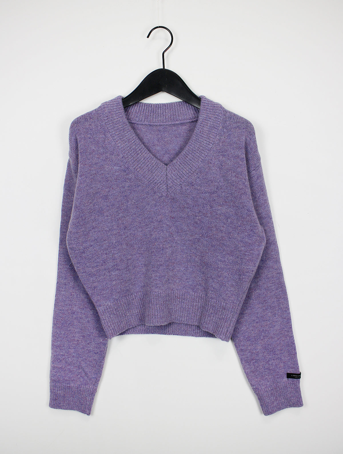 Wool V-neck Crop Knit (10color)