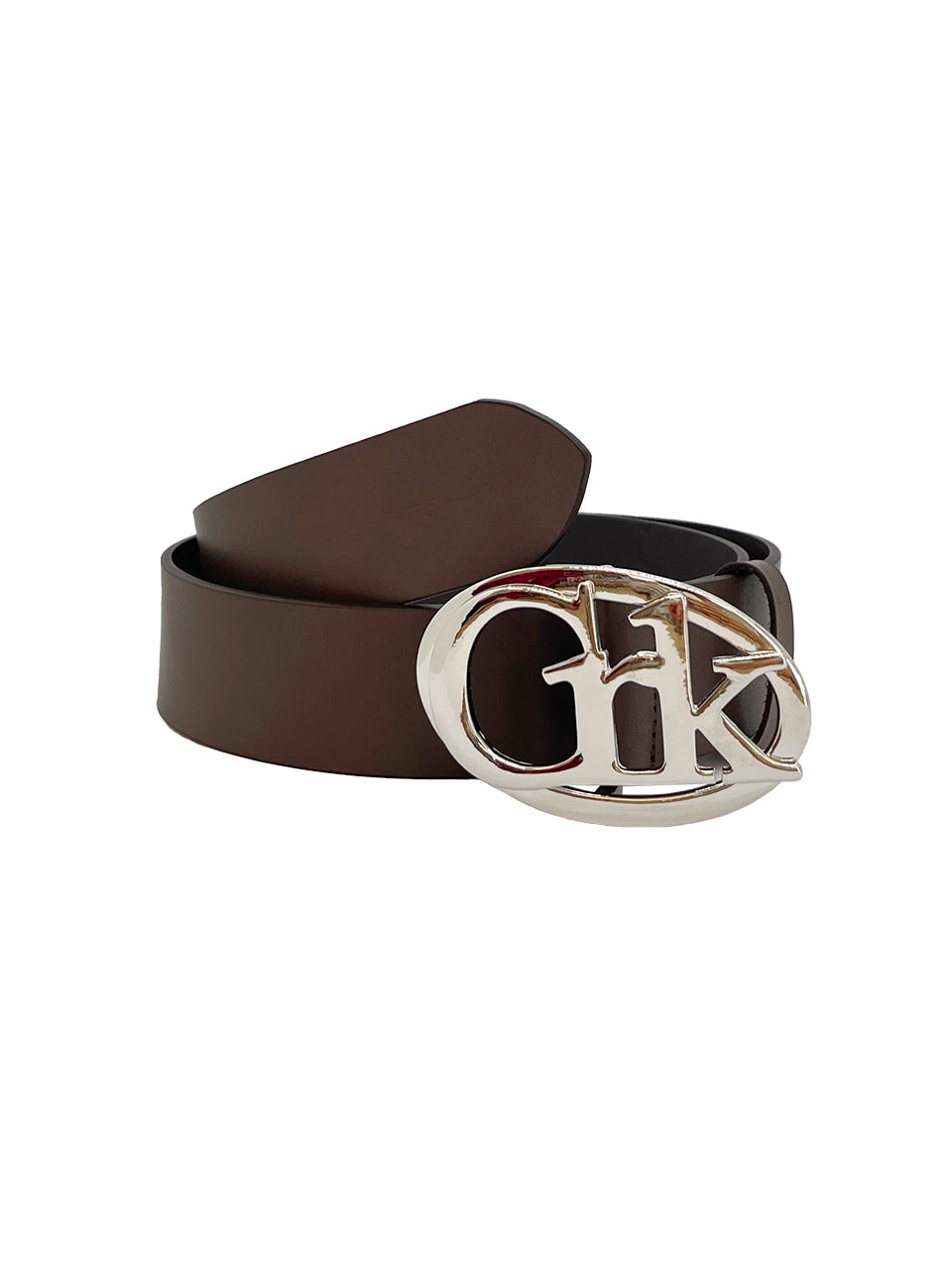 LOGO BUCKLE LEATHER BELT_BR