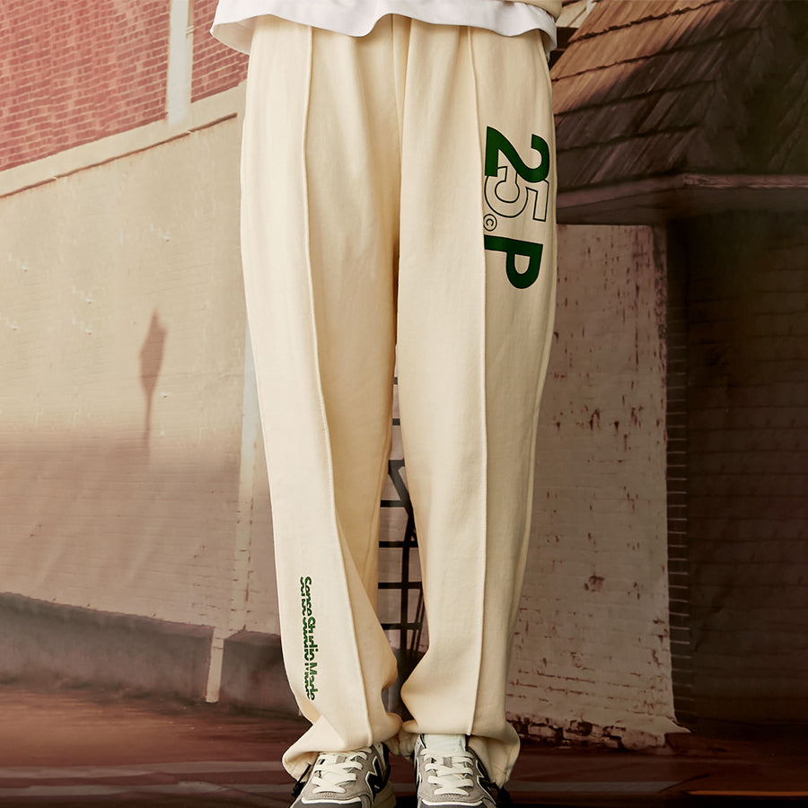 25P SENSE LOGO SWEAT PANTS_CREAM