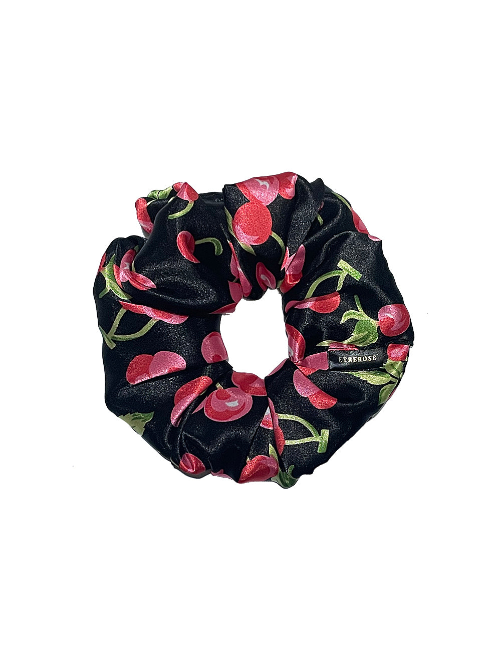 Cherry Printing Satin Hair Scrunchie (2color)