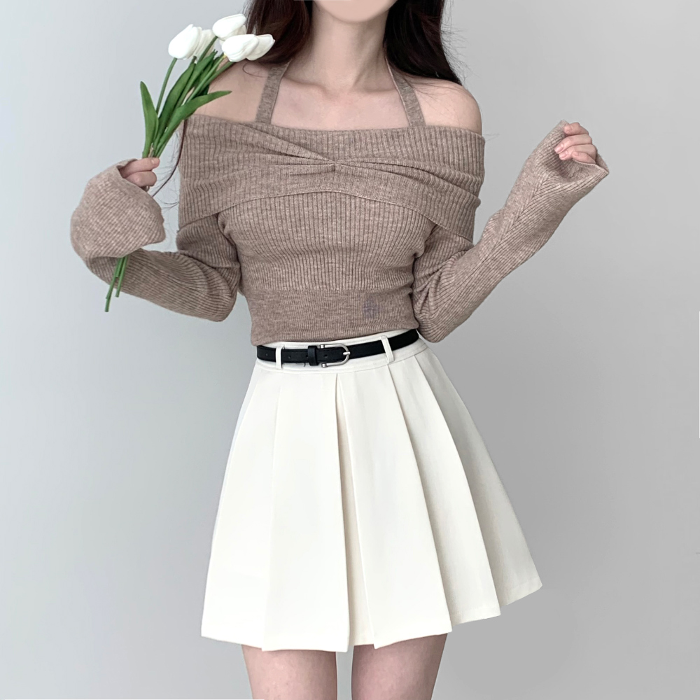 [Belt set] Roache Pleats Mini Skirt