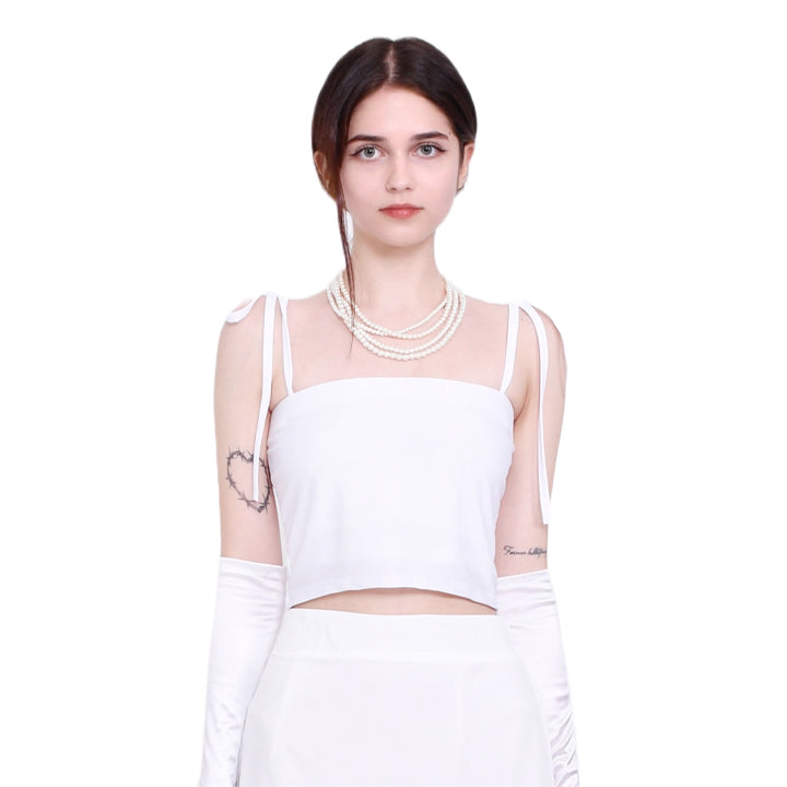 4-way multi tricot jersey span crop tube top (white)