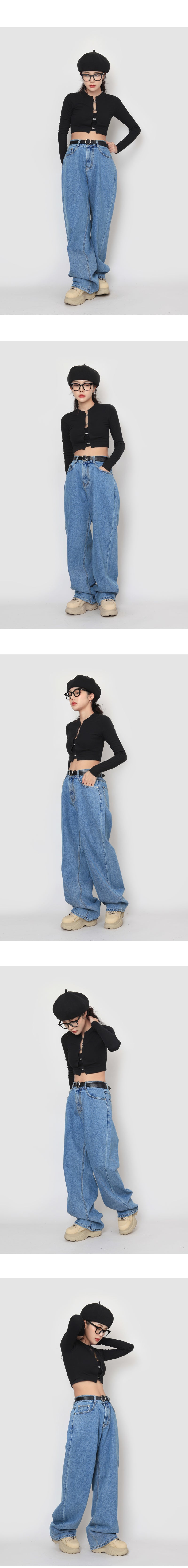 heavy wide denim pants