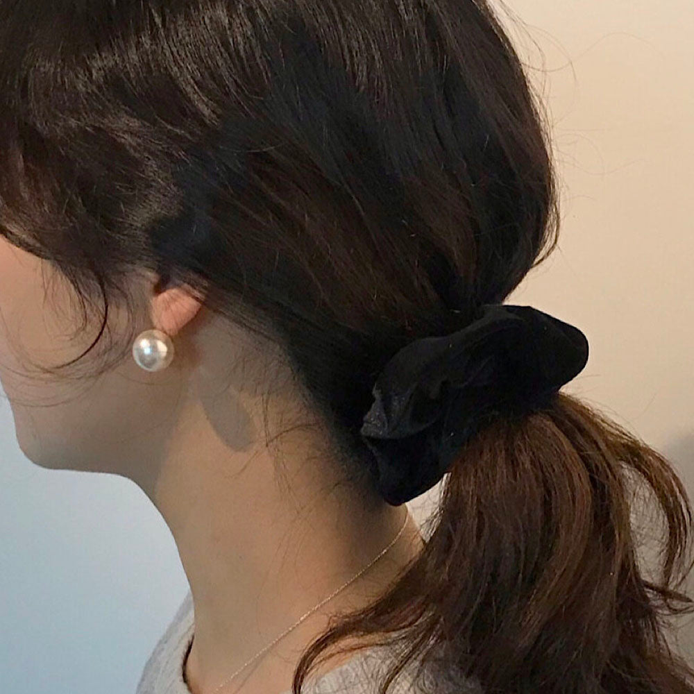 oar Vintage Velvet Volume Scrunchie[Black]