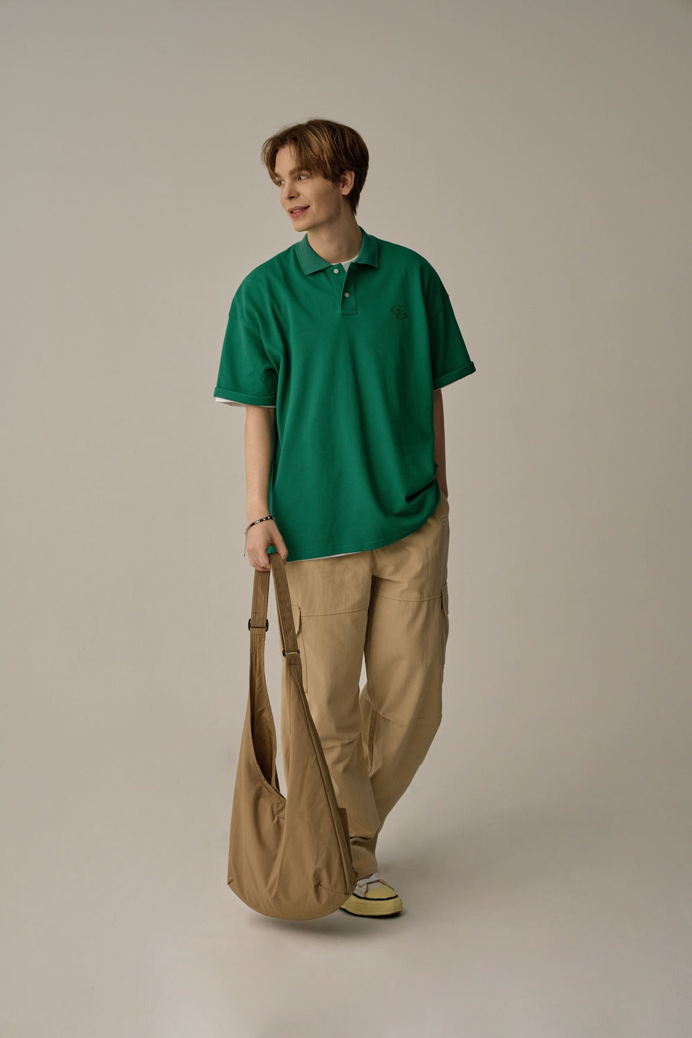 OVERSIZED PK COLLAR SHIRTS(GREEN)