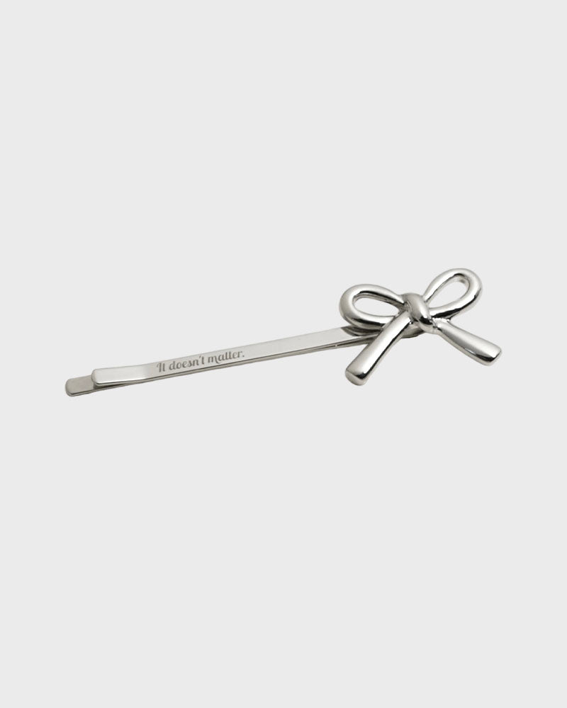 Simi ribbon hair pin (Silver / Select side) 