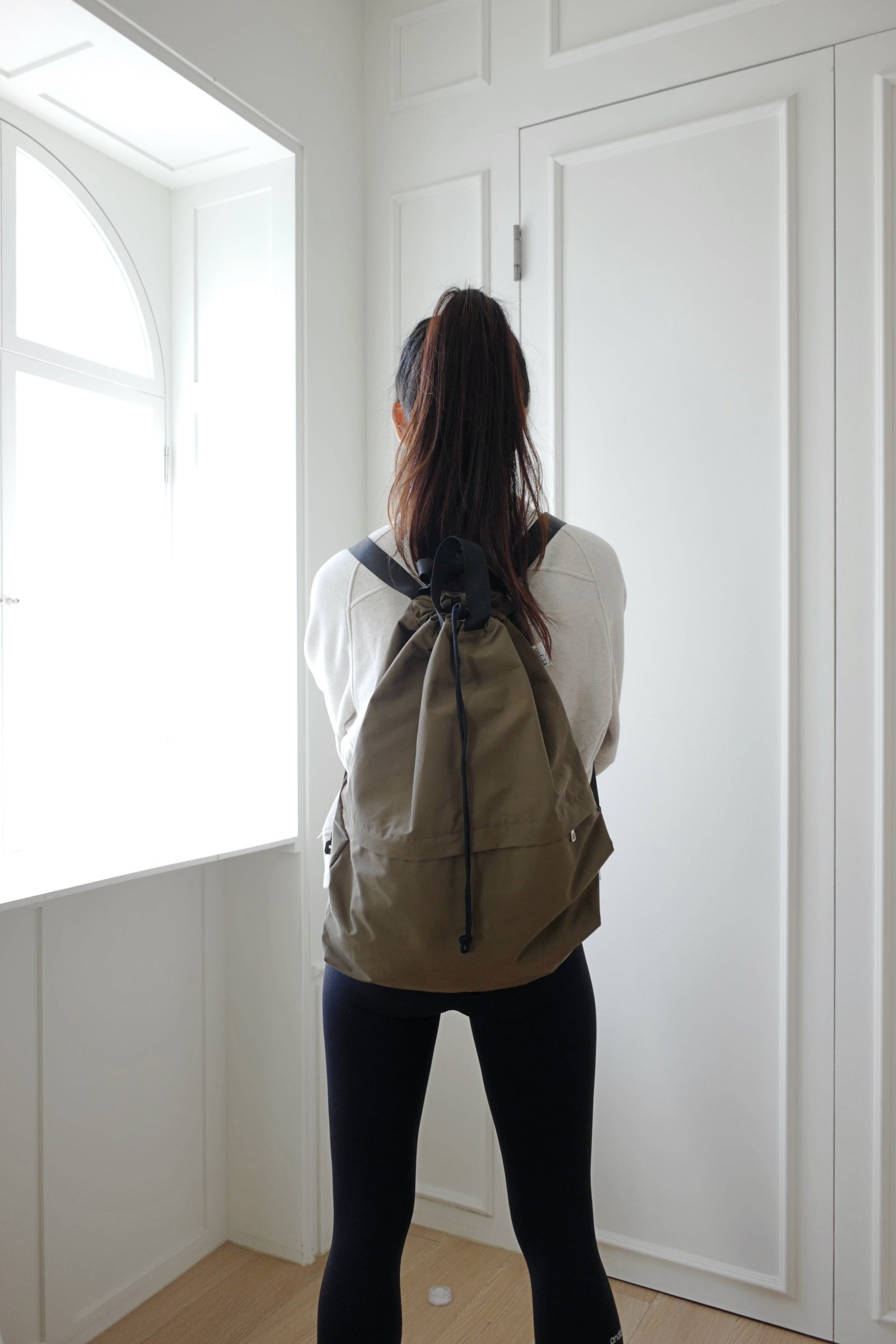String backpack (Khaki_Brown)
