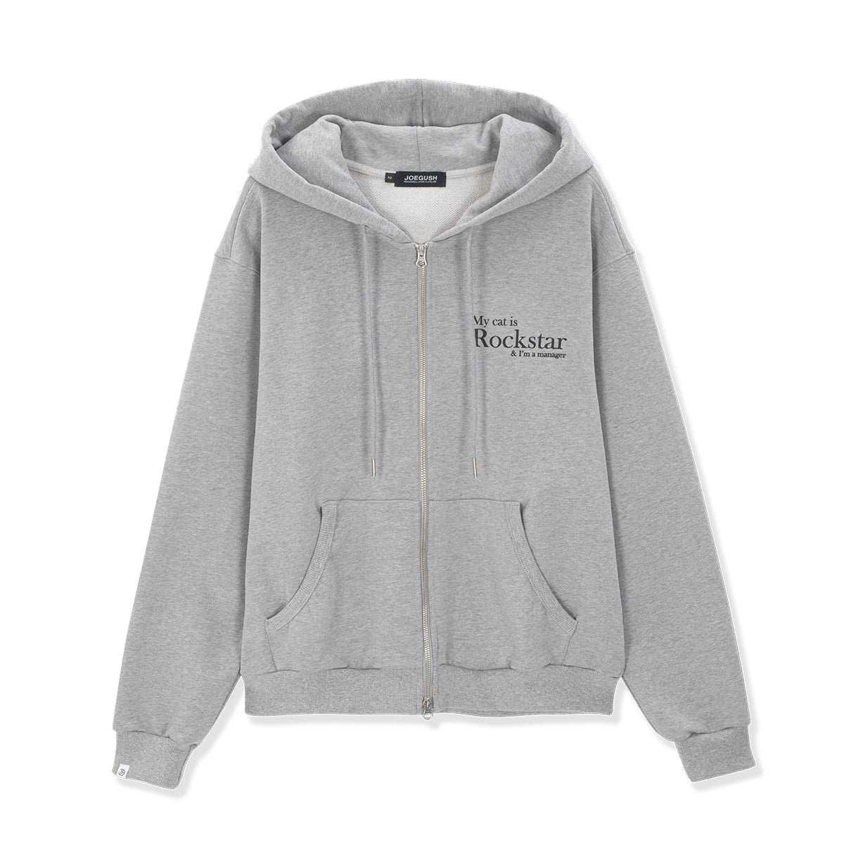 Smile Rockstar Hoodie Zip-Up (Grey/Black)