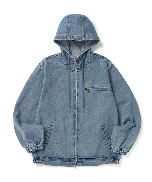 W DENIM HOODIE ZIPUP (L.DENIM)