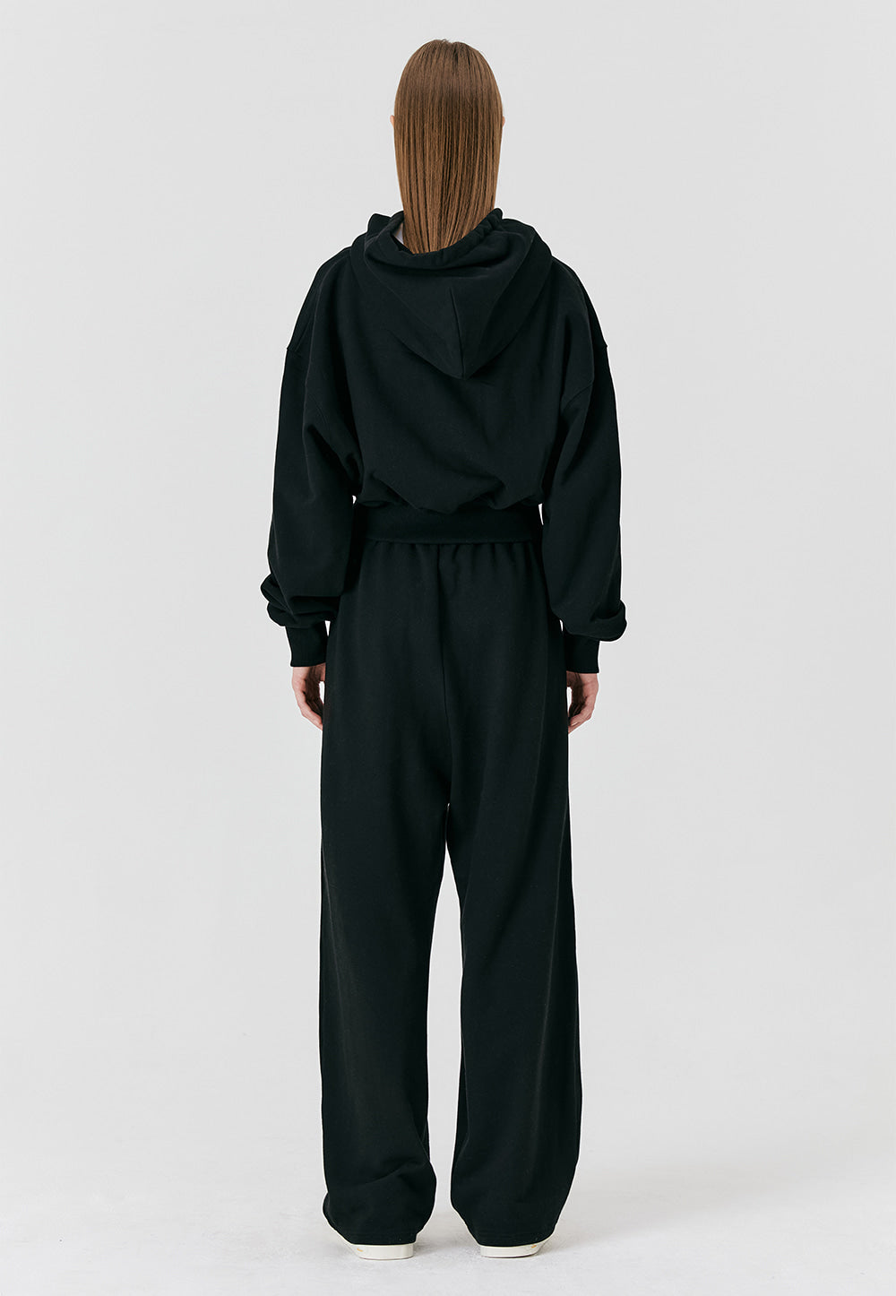 Signature relax wide pants - BLACK