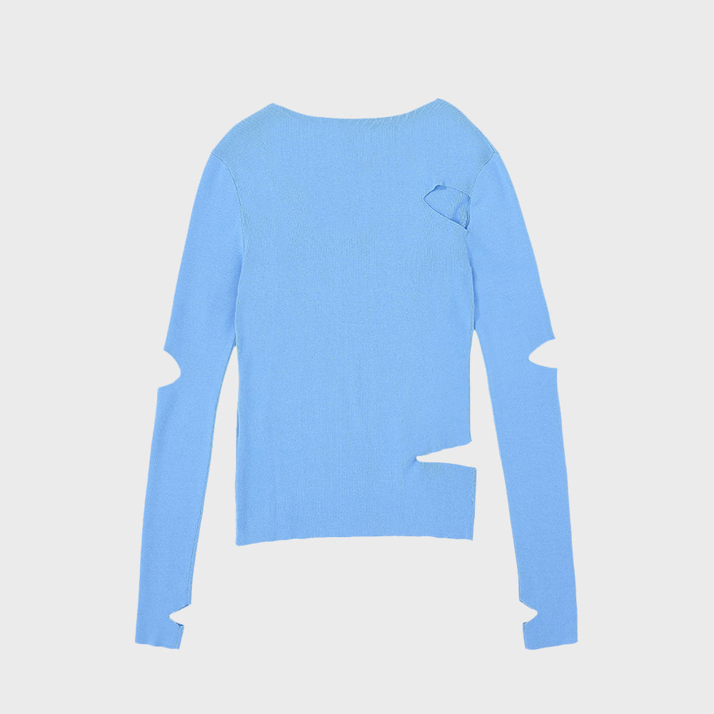 SECTION CUT PULLOVER_BLUE