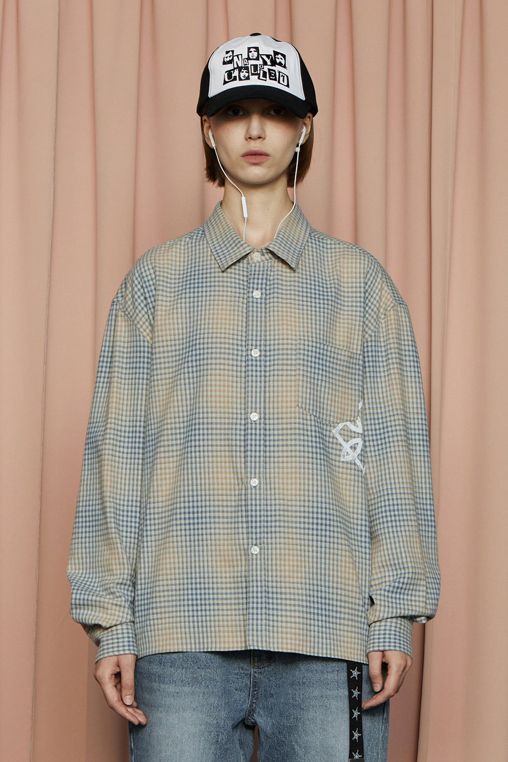 SYMBOL CHECK SHIRT / BLUE&BEIGE