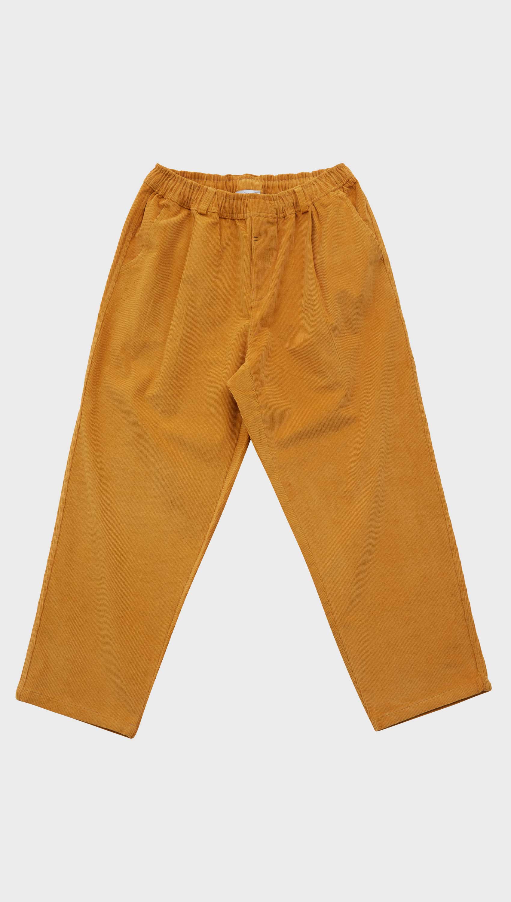 Corduroy wide banding pants (Mustard)