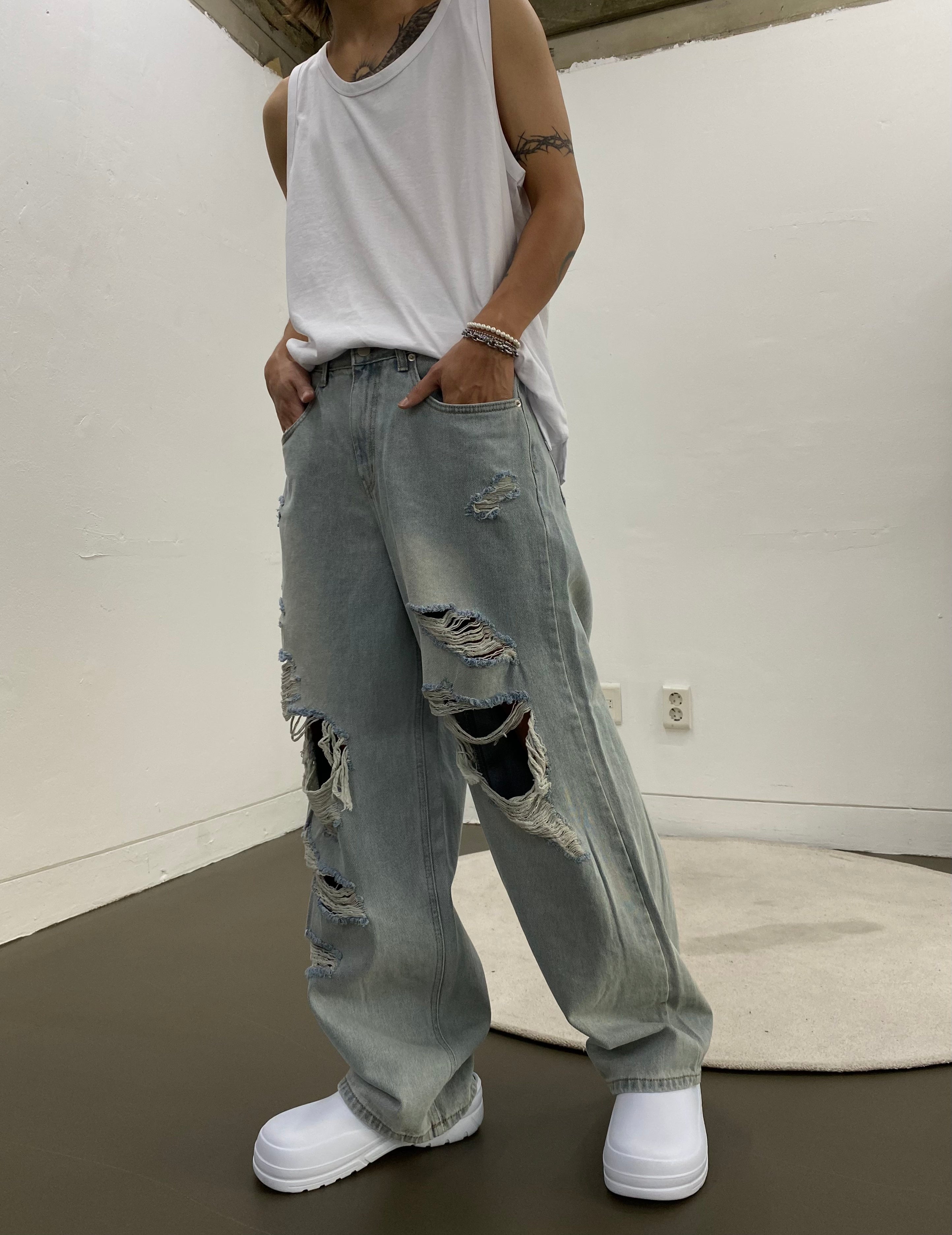 Ice Vintage Wide Denim Pants