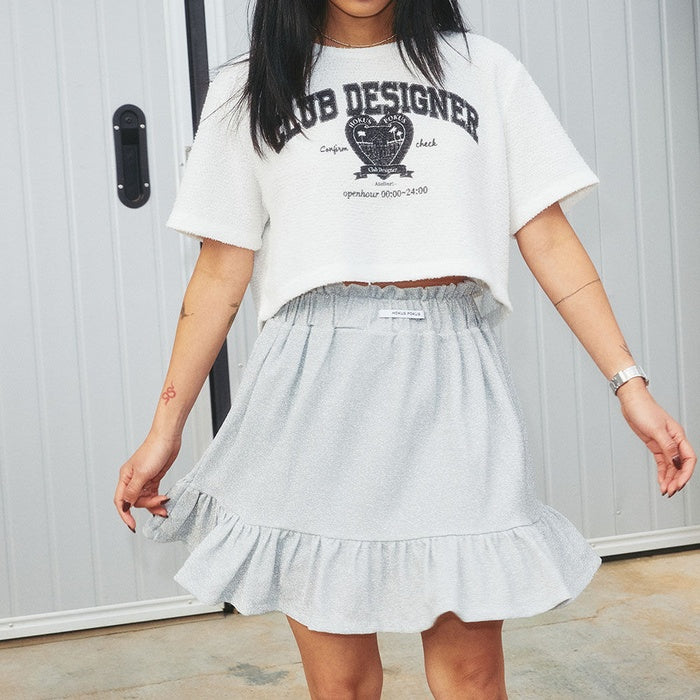 Glittering layered skirt / Silver