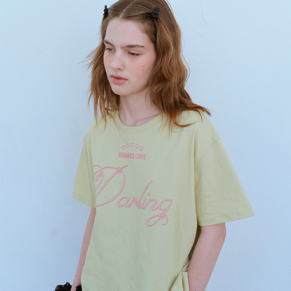  OVERSIZE DARLING TEE, YELLOW PEAR