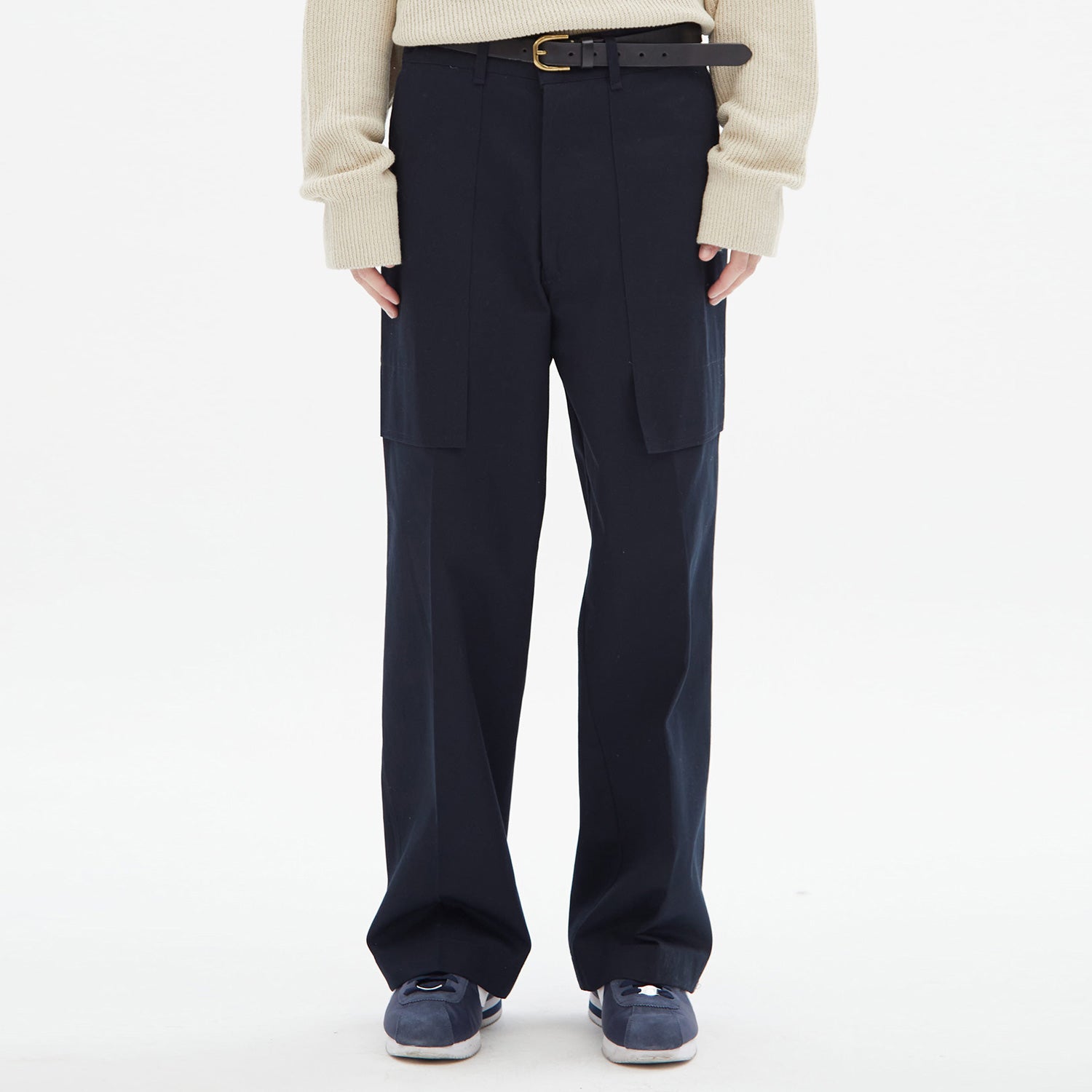 FLAP POKET COTTON CARGO PANTS(DARK NAVY)