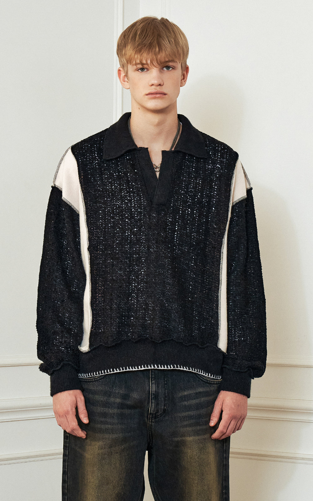 INSIDE-OUT SOMCK WOOL KNIT PK_[BLACK]