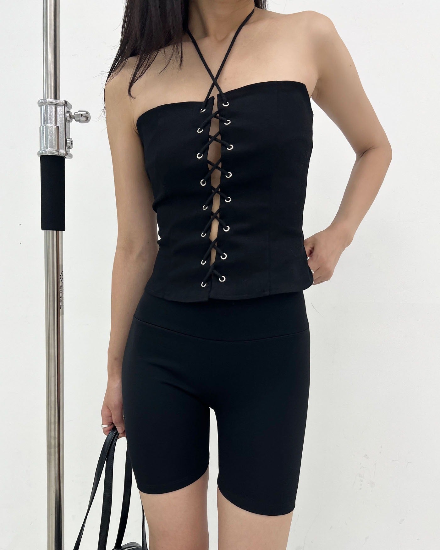 Lace-up corset tube top (2 Color)