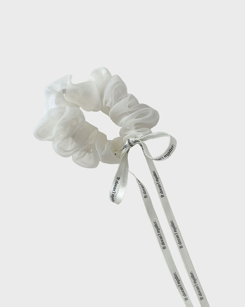 [Organza] Mizz ribbon scrunchie (Ivory) 