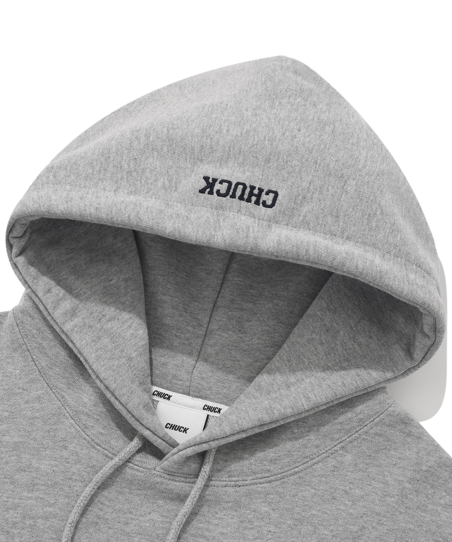 アップリケアーチロゴクロップフーディ/CHUCK APPLIQUE ARCH LOGO CROP HOODIE (GRAY)