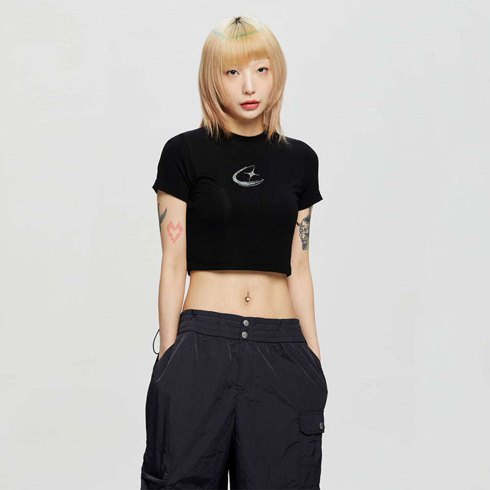 CRYSTAL SYMBOL CROP T-SHIRT_BK