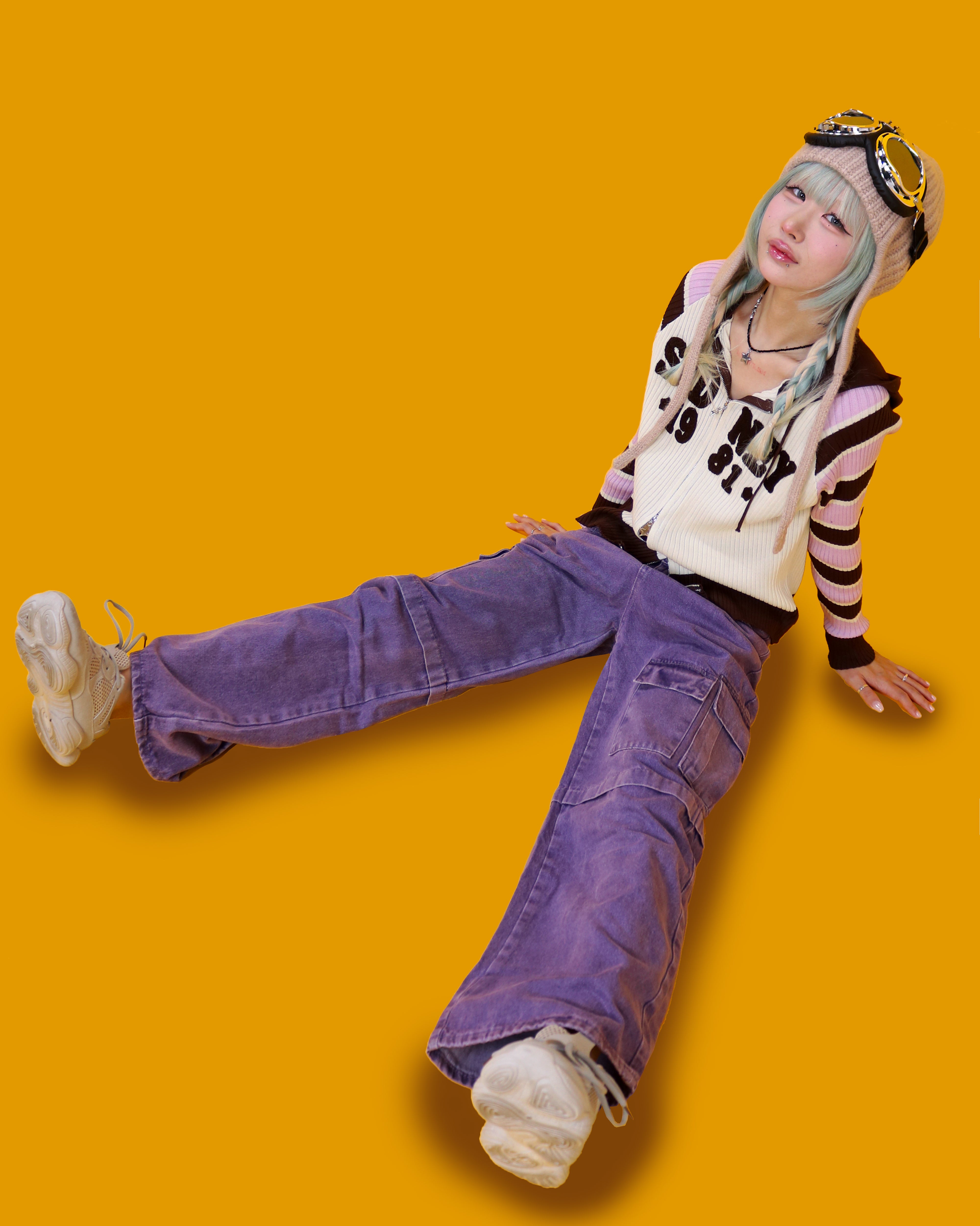 didi purple cargo pants